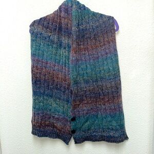 Noble Outfitters OS Women’s Layer Sweater or Scarf Faux Vest Cable Knit 2 Button